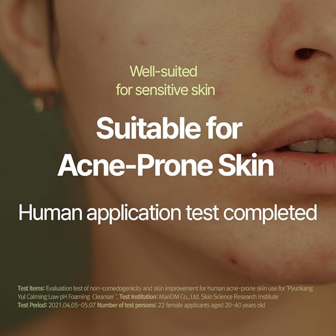 Pyunkang Yul PKY Calming Low pH Foaming Cleanser | Daily Face Wash & Makeup Remover with Tea Tree, Centella Asiatica, 5 Hyaluronic Acids that Removes Dead Skin Cells, Hydrates Skin - 150ml 5.07 Fl.Oz.