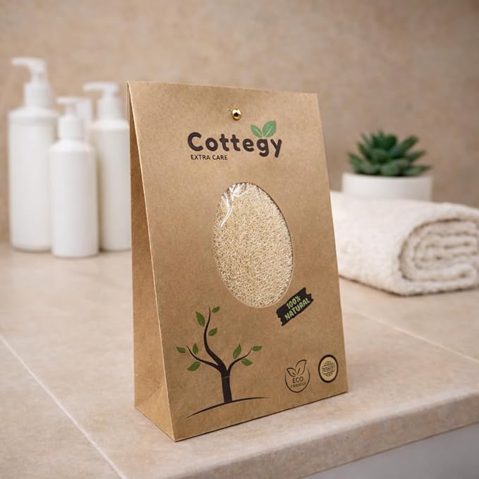 Egyptian Loofah Exfoliating Scrubber - Natural Loofah Exfoliating Body Scrubber - Eco-Friendly Bath & Shower Sponge for Face & Body, 100% Natural, Men & Women - Double face (2, Large)