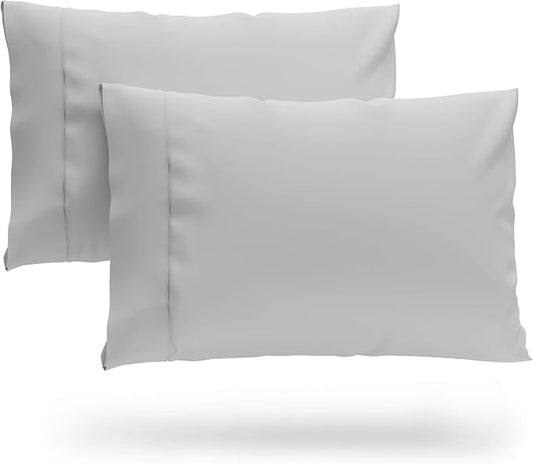 Cosy House Collection Premium Rayon Derived from Bamboo Pillowcases | Ultra Soft, Cooling & Breathable Bedding - Set of 2 (Standard/Queen, Silver)
