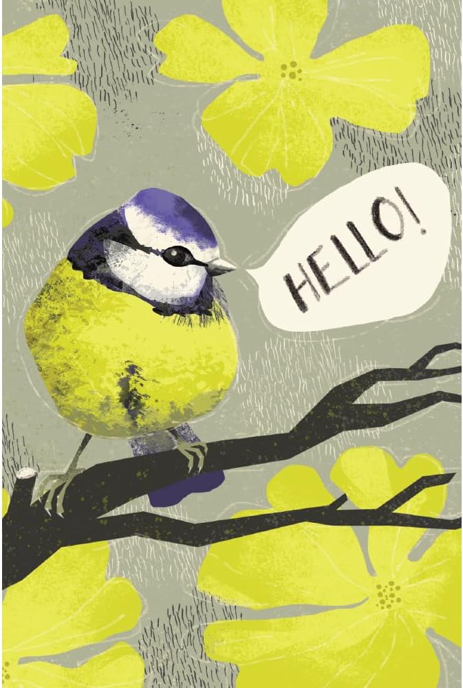 Tree-Free Greetings - All Occasion Cards - Artful Designs - 12 Cards + White Envelopes - Made in USA - 100% Recycled Paper - 4 x 6 - Hello Yellow (FS60006)