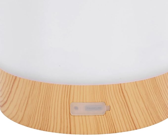 Pomya Portable Solar Night Light with Wood Grain | Auto OnOff Table Lamp for Bedside Desk Home Garden Patio
