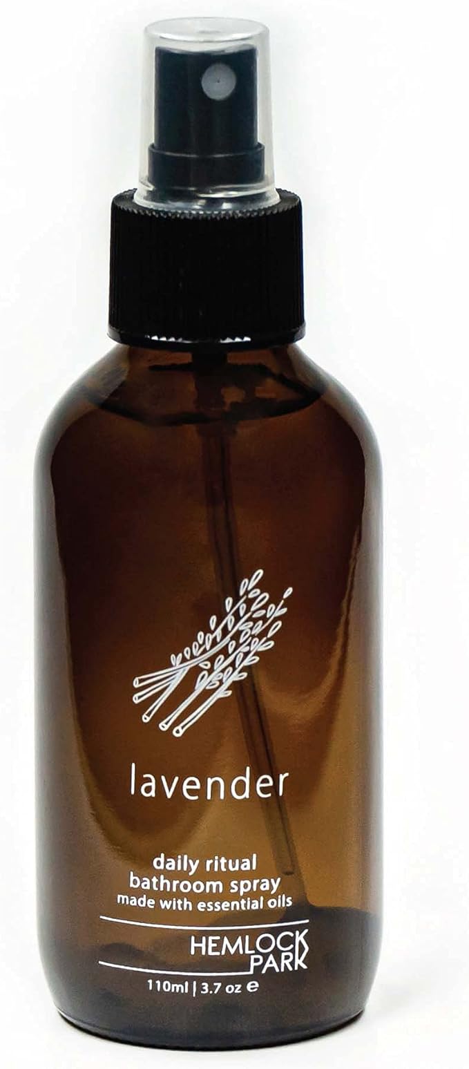 Hemlock Park Lavender Room & Linen Spray | Botanical Mist Crafted with Essential Oils | 4 oz Glass Bottle