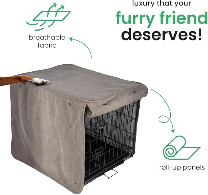 Molly Mutt Jupiter Dog Crate Cover, GOTS-Certified 100% Organic Cotton Canvas Cover for Dog or Puppy Kennel and Cage, Washable, Free of Harmful Chemicals, Huge, Fits 36"x23"x25" Crate