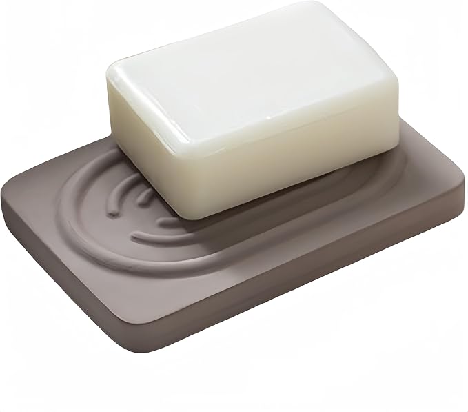 Soap Tray Water Absorbing Diatomite Dish Shampoo Bar Soap Holder Quick Dry Stone Soap Bar Holders Fast Drying Soap Saver Diatomaceous Earth Dishes for Shower Bathroom Bathtub Sink Organizer (Brown)