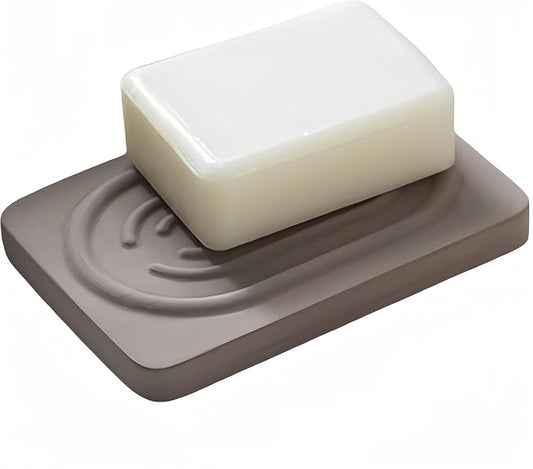 Soap Tray Water Absorbing Diatomite Dish Shampoo Bar Soap Holder Quick Dry Stone Soap Bar Holders Fast Drying Soap Saver Diatomaceous Earth Dishes for Shower Bathroom Bathtub Sink Organizer (Brown)