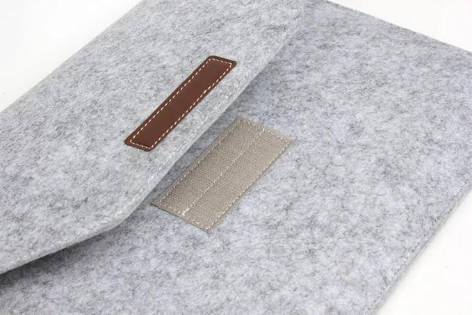 Felt Laptop Sleeve Bag Tablet PC Case Ultra Slim Business Carrying Envelope Case Protective Bag, Compatible with Apple MacBook, Acer Dell HP Microsoft Notebook (Light Gray, 14-inch)