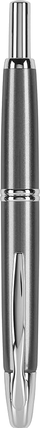 PILOT Vanishing Point Collection Refillable & Retractable Fountain Pen, Gun Metal Gray Barrel with Rhodium Accents, Blue Ink, Broad Nib (60633)