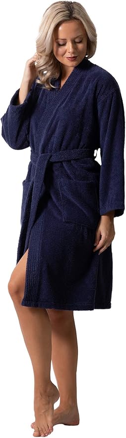 Luxurious Turkish Terry Kimono Collar Super-Soft Terry Absorbent Bathrobes for Women