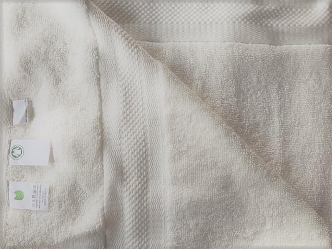 ORGANIC TEXTILES Organic Cotton Bath Towel for Comfort and Absorption, GOTS Certified, White, Set of 2