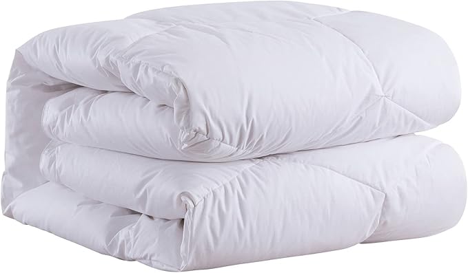 Feather and Loom Honeycomb Stitch Down Alternative All Season Comforter - Soft and Easy Care Microfiber Cover, Hypoallergenic High Loft Fiber Fill, Machine Washable - Color: White Size: Twin
