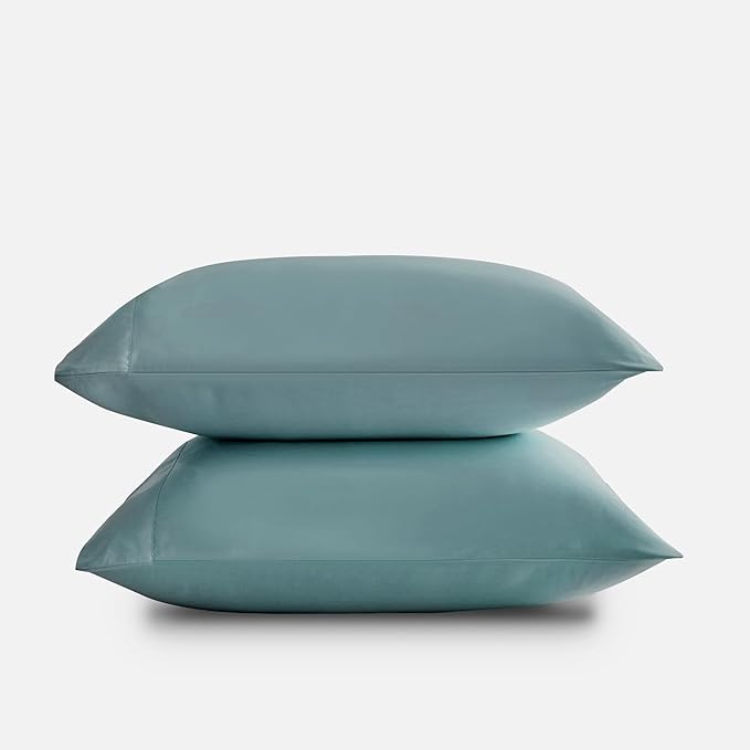 DOZ Pillowcase Set, 100% Viscose derived from Bamboo, Organically Grown, Buttery Soft, Silky, Breathable, Cooling, Oeko-TEX, High GSM, 2-Pack, Envelope Closure (Queen, Teal)