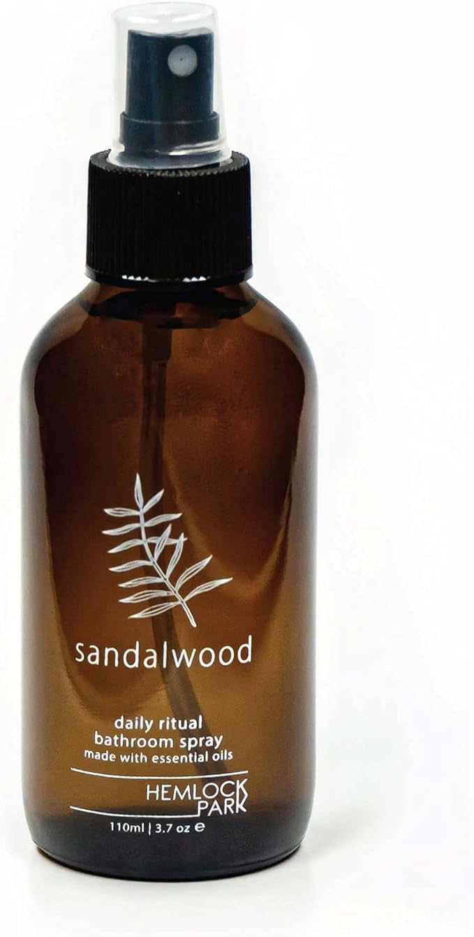 Hemlock Park Sandalwood Room & Linen Spray | Botanical Mist Crafted with Essential Oils | 4 oz Glass Bottle