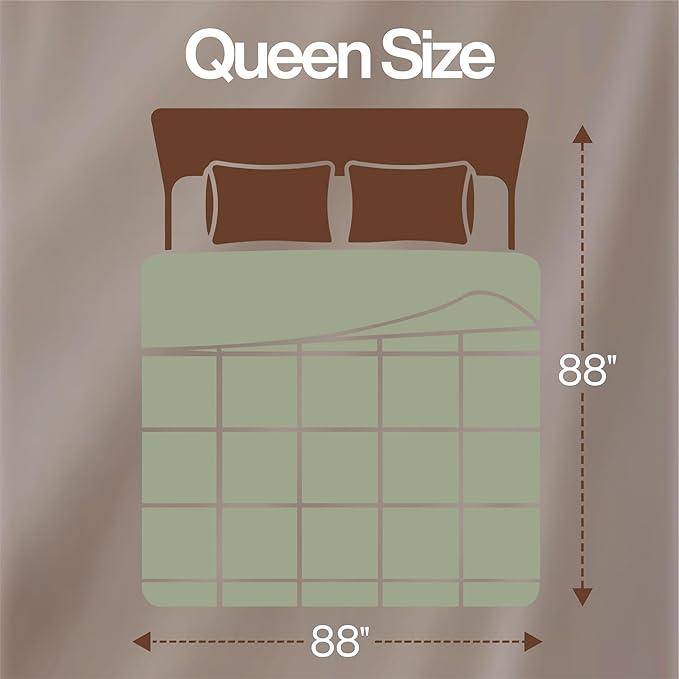 Utopia Bedding Queen Comforter Duvet Insert, Quilted Sage Green Comforter with Corner Tabs, Box Stitched Down Alternative Comforters Queen Size 88 x88 inches