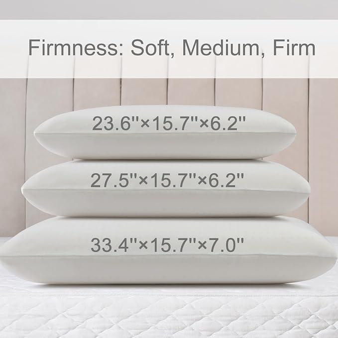 100% Natural Talalay Latex Pillow, Luxury Support Sleeping Bed Pillow for Side, Back, and Stomach Sleepers, Latex Foam Pillow, Removable Breathable Cotton Cover (1, King (Low Loft))