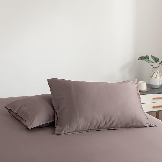 Bella Coterie | Luxury Bamboo Viscose King Size Pillowcase Set | 100% Organically Grown | Ultra Soft | Cooling | 2 Pcs [Mocha]