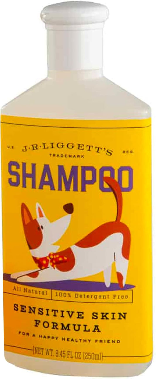 J.R.LIGGETT'S Liquid Dog Shampoo for Sensitive Skin, Natural Canine Cleanser with Aloe Vera and Colloidal Oatmeal, Hypoallergenic Formula, Detergent-Free, 8.45 fl oz