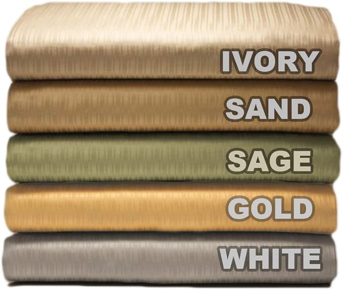 ORGANIC TEXTILES Luxury Euro Cotton Bed Sheets, GOTS Certified, Striped, Twin, 310 Thread Count, 1 Flat Sheet, 1 Fitted Sheet, 1 Pillowcase