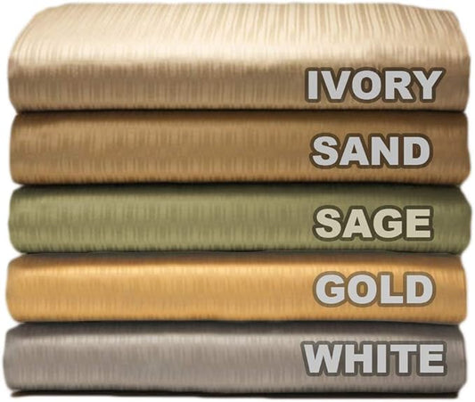 ORGANIC TEXTILES Luxury Euro Cotton Bed Sheets, GOTS Certified, Striped, Twin, 310 Thread Count, 1 Flat Sheet, 1 Fitted Sheet, 1 Pillowcase