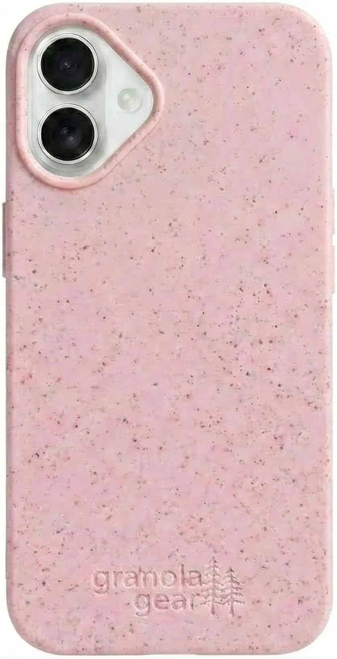 Eco by GranolaGear - Eco-Friendly Phone Case for iPhone 16 Plus - Biodegradable, Compostable, Plastic-Free, Made from Plants - Pink Sands