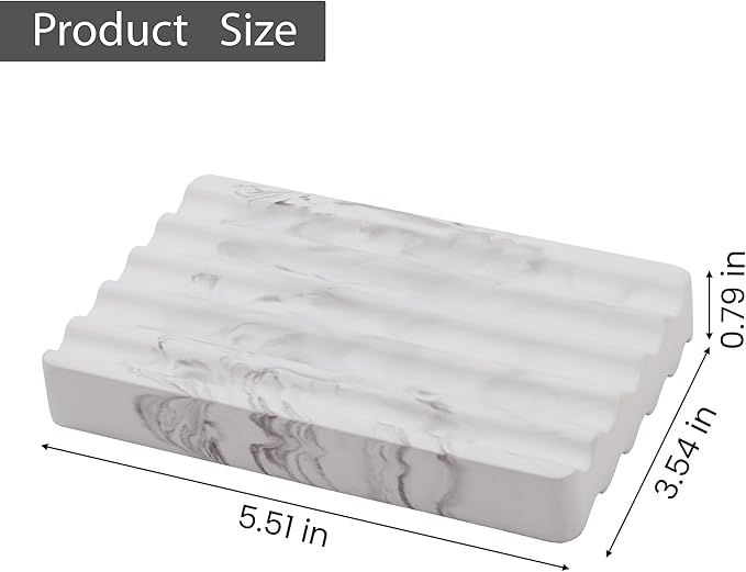 Quick Dry Diatomite Soap Dish, Water Absorbing Stone Soap Holder for Bathroom Sink, Non Slip Soap Tray for Shower or Kitchen