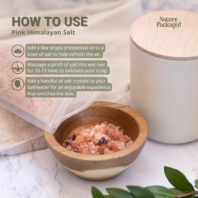 Pink Himalayan Salt (16oz) - Direct from The Himalayan Mountains - Pure Coarse Grain Organic Salt for Body Scrubs, Adding to Baths, and Foot Soaking 4 Packs