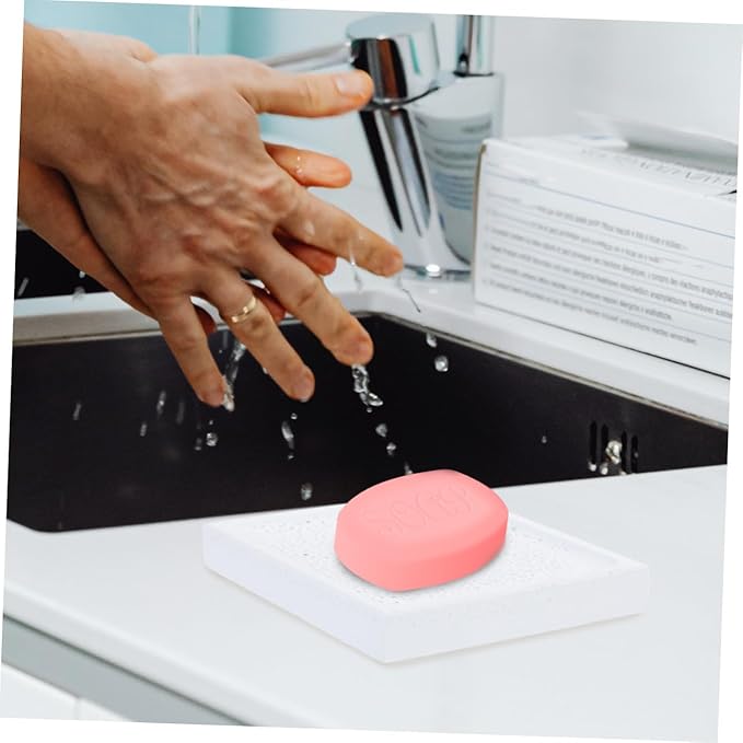 Unomor Water Absorbent Diatomite Soap Dish Holder Quick Drying Soap Tray for Bathroom Kitchen Natural Earth Modern Design -Skid Easy to Clean