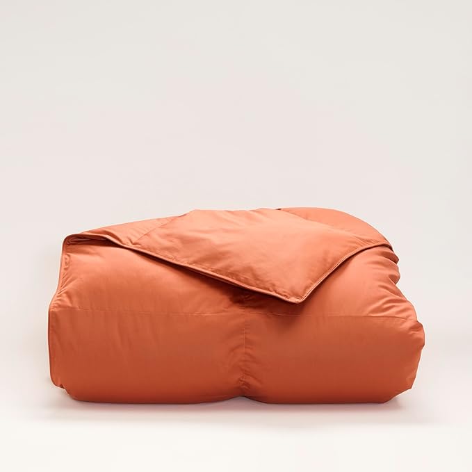 Cuddledown Chroma Down Alternative Comforter | Soft, Lofty, Cloudlike | Hypoallergenic | 100% Cotton Sateen Shell | Handcrafted | Duvet Insert | Oeko-TEX Certified | Queen | Winter | Copper