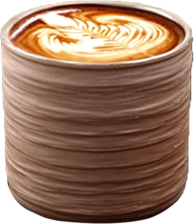 Vintage Ceramic Mug, Japanese Tea Cup 6oz Cup No Handle Drinking Cup for Espresso, Cortado, Matcha, Green Tea, Unglazed Porcelain Arty Mug (Natural Earthiness Finish)