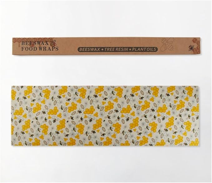 Reusable Beeswax Food Wraps for Fruits, Organic Cotton Beeswax Wrap Set, Zero Waste Eco-Friendly Alternative to Plastic Wrap, BPA-Free, for Fruit, Vegetable, Bowl Cover (3 Pack: S/M/L)