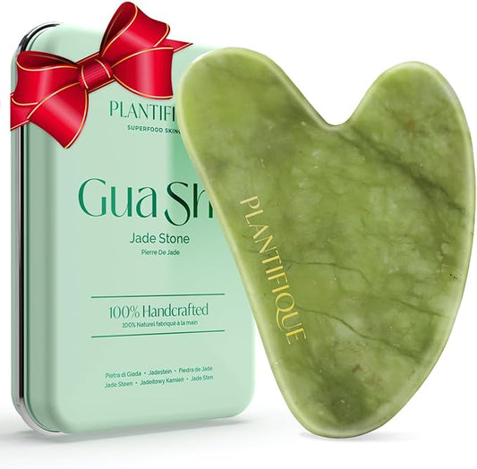 PLANTIFIQUE Gua Sha Facial Tools | Gifts | Massage Tool | Jawline Sculptor | Face Sculpting Tool for Your Skin Care Routine | Jade Guasha