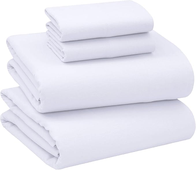 Briarwood Home® Flannel Sheet Set, 100% Organic Cotton, Six-Fold Brushed, Super Soft, Warm, Cozy, Deep Pocket Bedding with NanoTech Infuse for Added Durability and Lasting Comfort (King, White)
