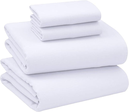 Briarwood Home® Flannel Sheet Set, 100% Organic Cotton, Six-Fold Brushed, Super Soft, Warm, Cozy, Deep Pocket Bedding with NanoTech Infuse for Added Durability and Lasting Comfort (King, White)