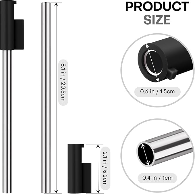Roliwils 4 Pack Replacement Straws for Brumate Era 40oz Tumbler, Straw Kit with Cleaning Brushes | Reusable Stainless Steel Straw Set | Compatible With Brumate 40oz Tumblers