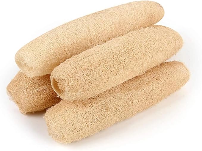 4Pack Natural Organic Loofah Bath Sponge14''-16'' Exfoliating Body Scrubber for Men and Women Shower Scrub