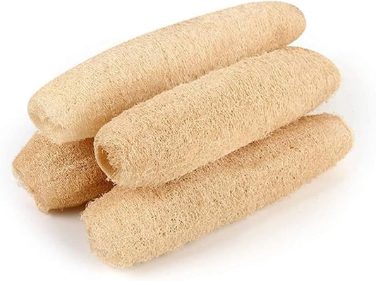 4Pack Natural Organic Loofah Bath Sponge14''-16'' Exfoliating Body Scrubber for Men and Women Shower Scrub