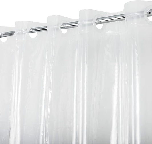 No Hook PEVA Shower Curtain or Liner - 8G Heavy Duty Clear Bathroom Shower Curtain No Hooks Required, Waterproof Plastic & PVC Free, Standard Size 71 x 74, Clear