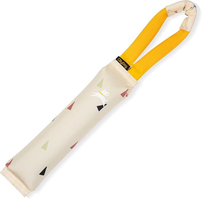 OllyDog Tugger | Dog Tug Toy for Tug of War & Training | Durable Bite Pillow | Eco-Friendly Recycled | Handle | Medium Large Dogs (Terrazzo)