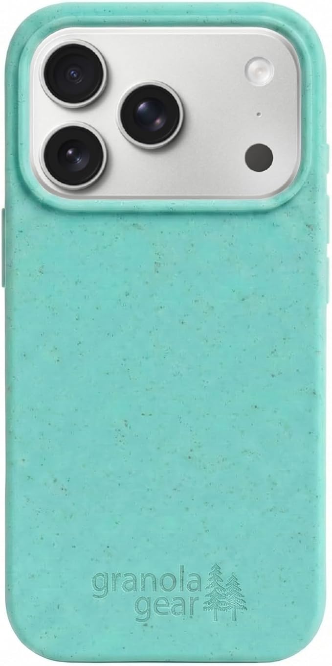 Eco by GranolaGear - Eco-Friendly Phone Case for iPhone 17 Pro - Biodegradable, Compostable, Plastic-Free, Made from Plants - Sea Glass