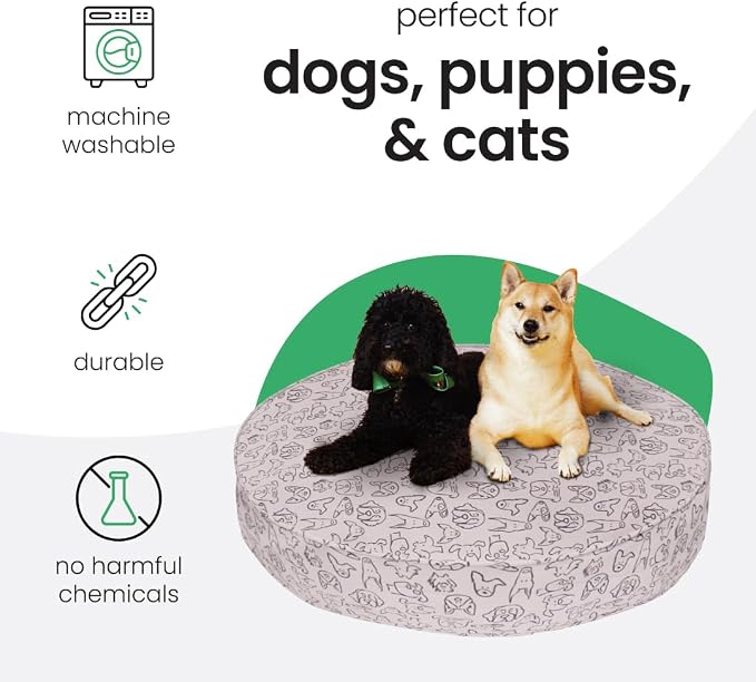 Molly Mutt Only You Dog Bed Duvet Cover, 100% Cotton Canvas Cover for Dog, Puppy, or Cat Bed, Durable, Washable, and Free of Harmful Chemicals, Round, 36"x5"
