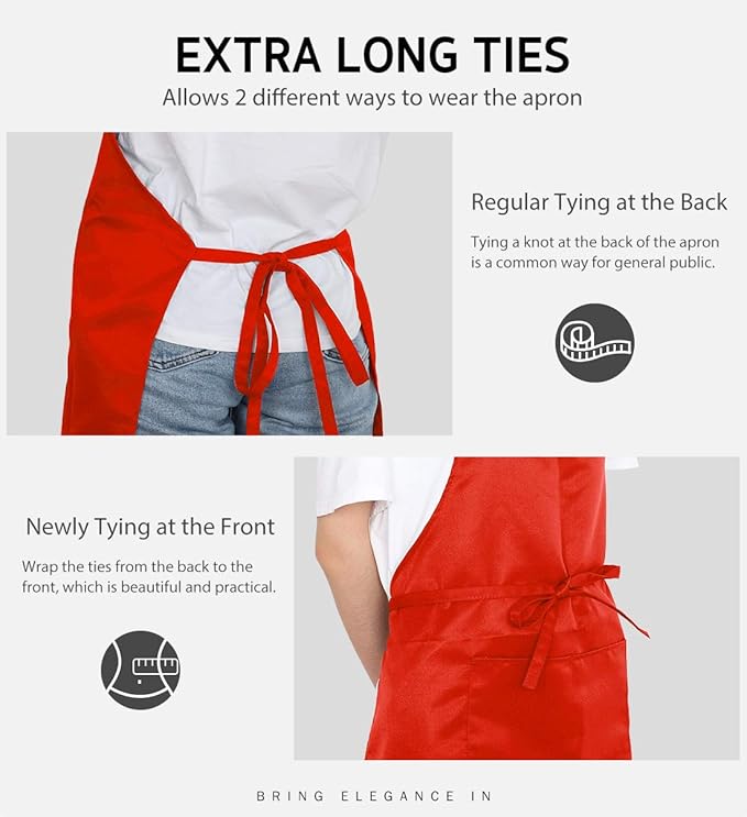 Syntus Apron for Men Women, Adjustable Cooking Kitchen Chef Aprons with 2 Pockets