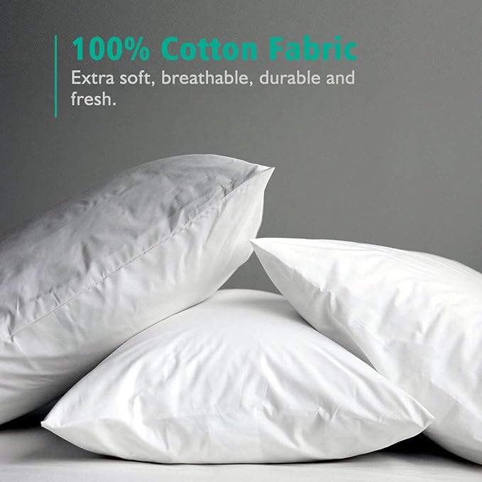 APSMILE 24x24 Down Feather Throw Pillow Inserts 2 Pack - Premium Soft Cotton Euro Square Decorative Pillow Core Set for Bed, Sofa, Couch, Ivory White