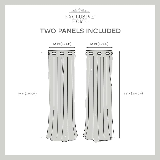 Exclusive Home Loha Linen Grommet Top Curtain Panel Pair, 54"x96", Peacoat Blue
