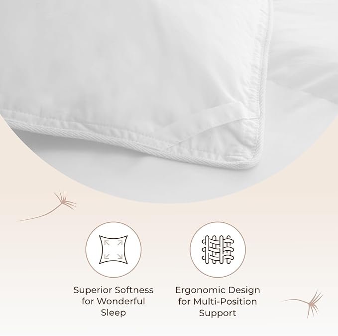 Microfiber Filled Down Alternative Comforter - Luxury Down Alternative Duvet Insert with Lightweight & Breathable Microfiber Filling and GOTS Certified Organic Cotton Cover (King/Cal King Size)