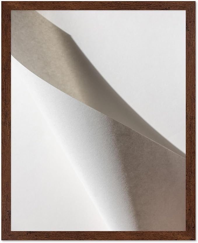 Monem Art Minimalist Folded Paper Abstract Print - Scandinavian Neutral Texture Art Poster - Wall Decor for Living Room, Bedroom or Office - 16x20 Brown Framed Wall Art by Mareike Bohmer