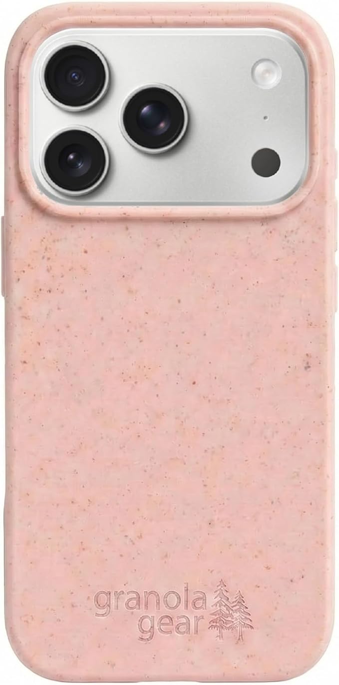 Eco by GranolaGear - Eco-Friendly Phone Case for iPhone 17 Pro - Biodegradable, Compostable, Plastic-Free, Made from Plants - Pink Sands