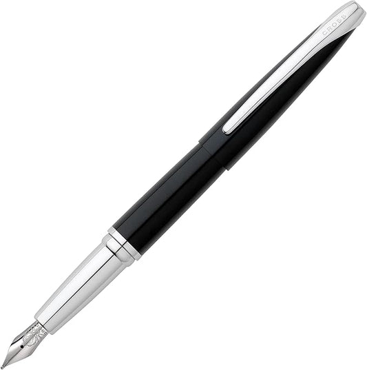 Cross ATX Basalt Black Stainless Steel Extra Fine Nib Fountain Pen - Refillable Pen for Smooth Writing - Black Ink - Comfortable Grip - Long-Lasting - Professional Office Supplies
