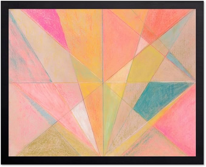 Monem Art Colorful Geometric Abstract Painting Print - Pastel Art Deco Style Art Poster - Wall Decor for Living Room, Bedroom or Office - 12x16 Unframed Wall Art by Renee Stramel