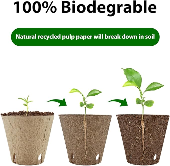 100 Pack 3.15 Inch Seedling Peat Pots, Biodegradable Seed Starters with Drainage Holes for Indoor Outdoor Plant Growing