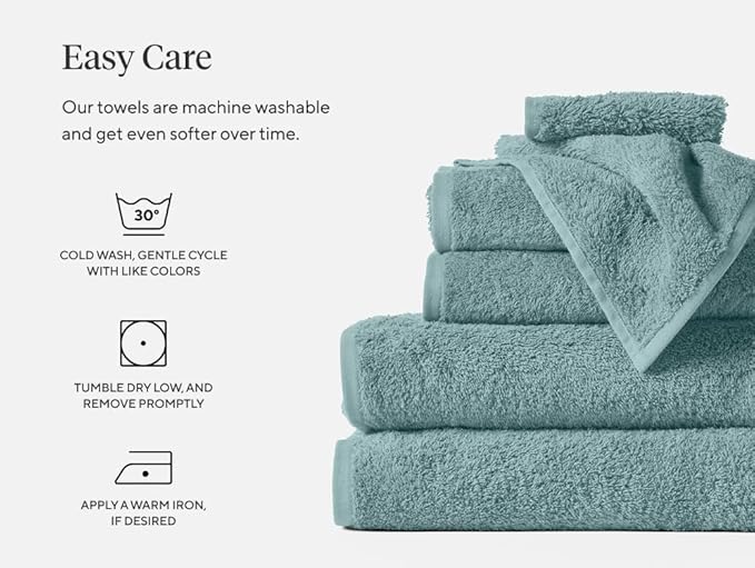 Coyuchi Air Weight Organic Wash Cloth, 6 Piece Set, Shadow