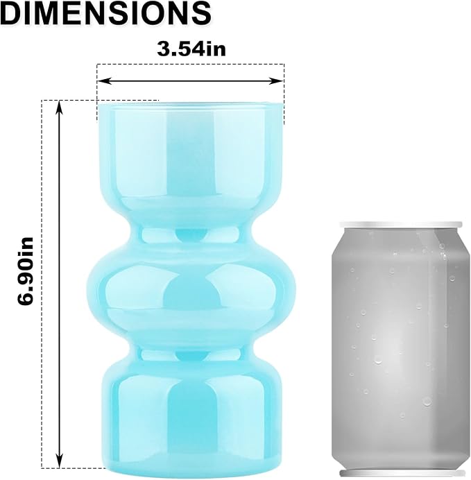 VanEnjoy Blue Glass Hydroponic Vase, Colored Glass vase Flower, Three-Layer 7 inch Cylinder vase for Home Décor, Modern Glass Vase for Home, Office, Wedding